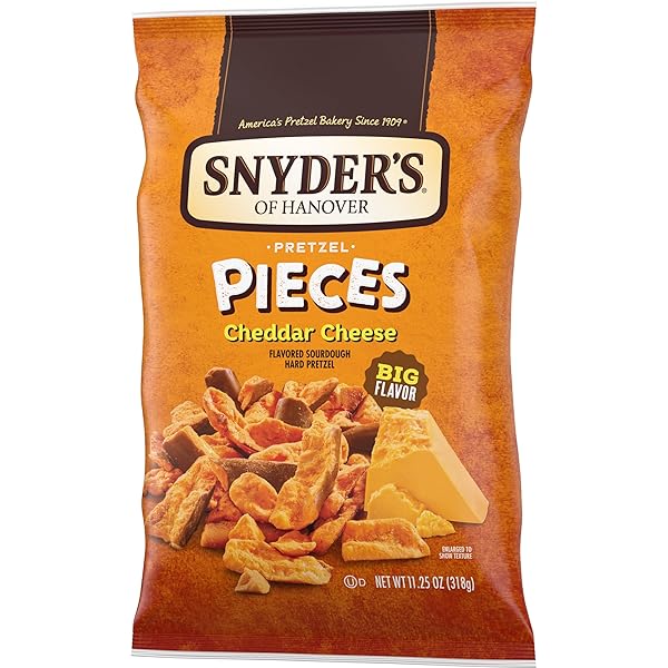 SNYDER’S OF HANOVER CHEDDAR CHEESE FLAVORED PRETZEL PIECES, 11.25 OZ