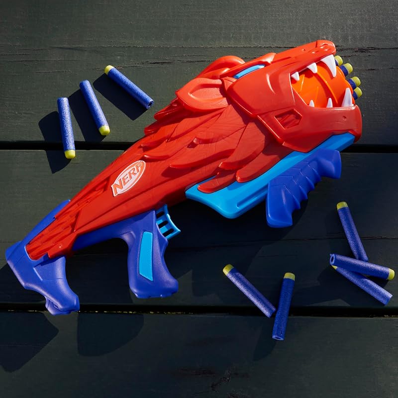 Junior Wild Lionfury, Easy Play Dart-Blaster, 16 Nerf Elite Darts als Munition, Nerf Blaster Löwen-Spielzeug, Outdoor Spielzeug für Jungen ab 6 Jahren