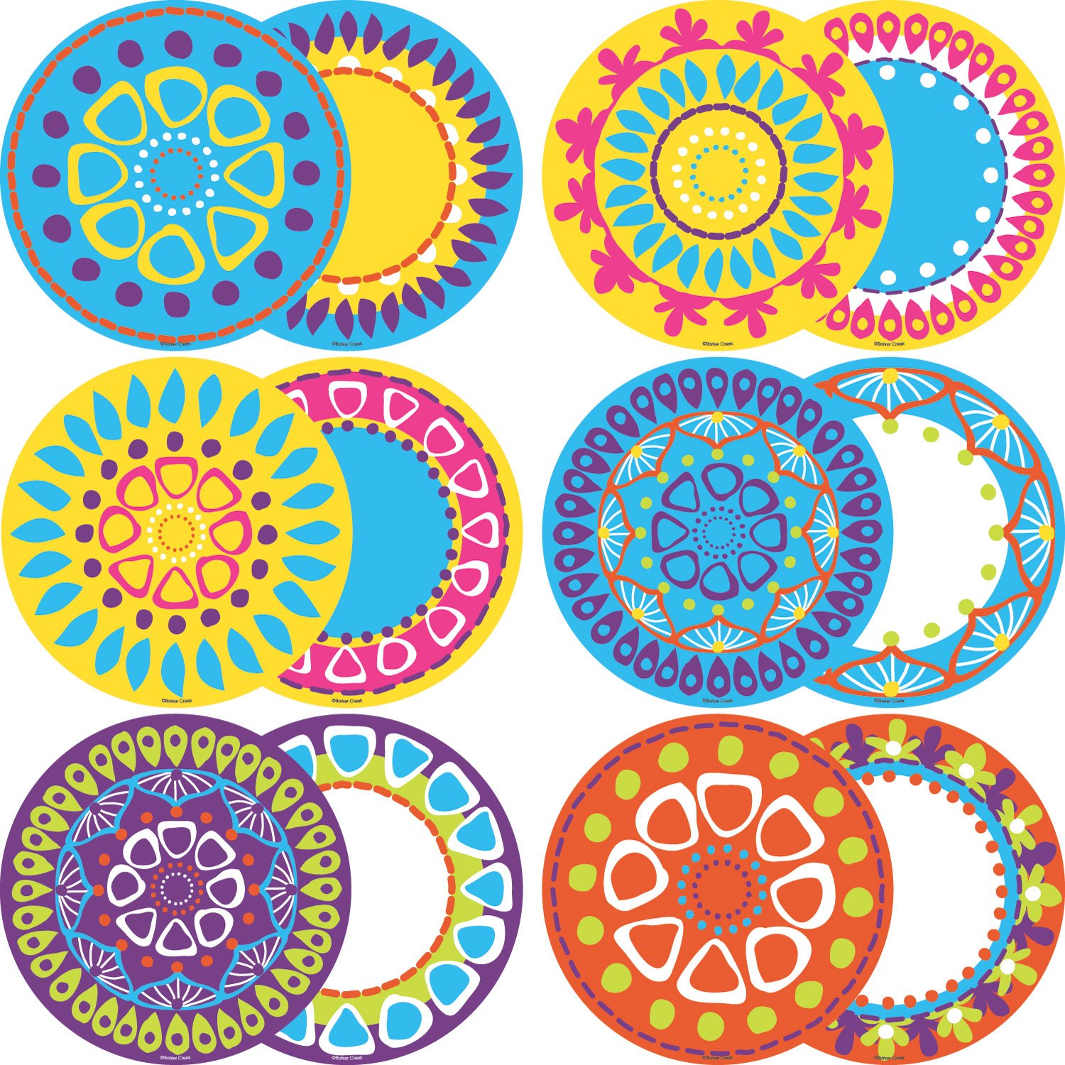 Barker Creek Double-Sided Cut-Outs, Moroccan, School Accents, Bulletin Boards, Party Decorations, Office, Home Learning, Classroom and School Decor, Double-Sided, 5.5" high, 36 per Pkg (2209)