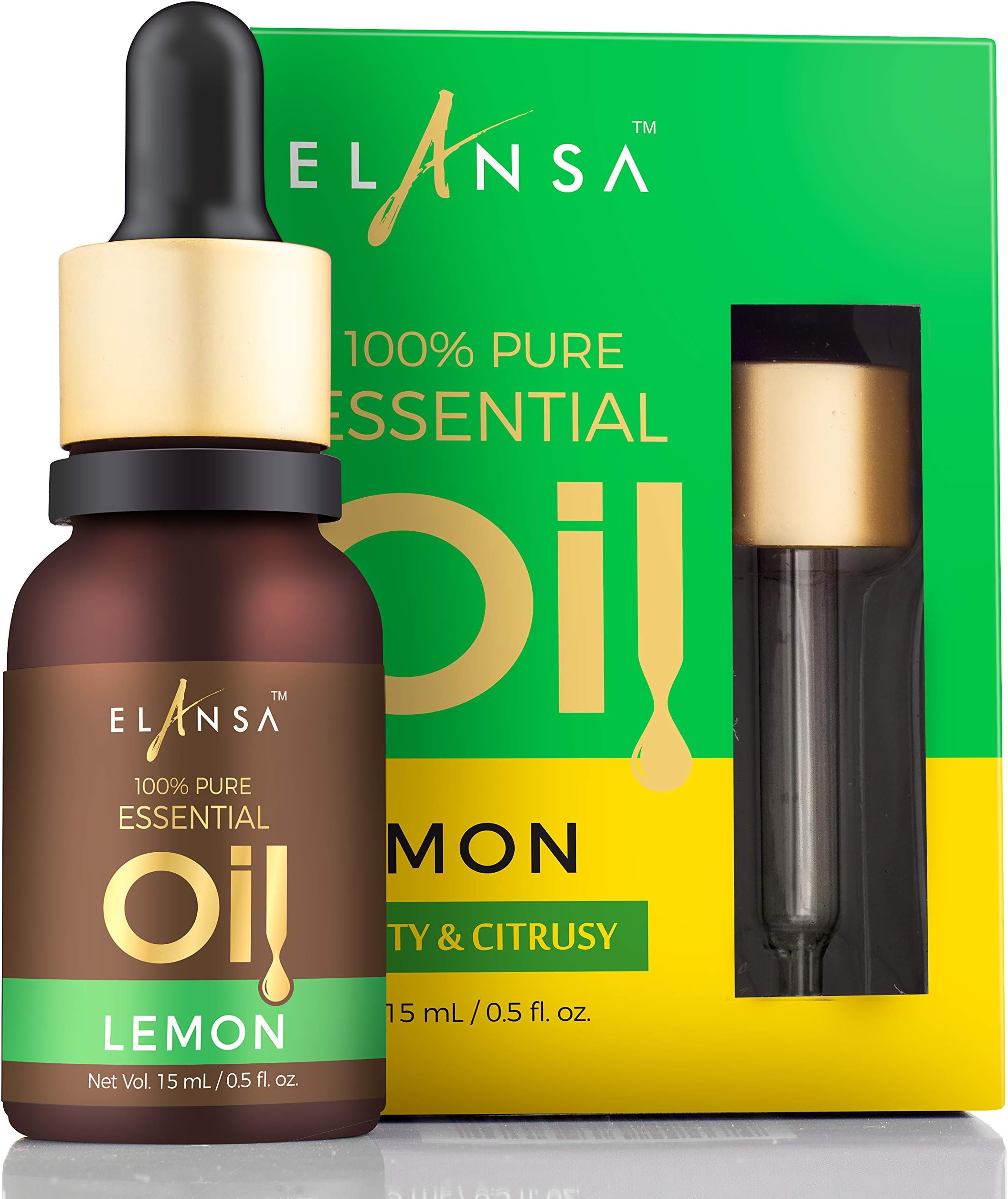 Elansa 100% Pure Lemon Essential Oil, 15ml