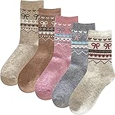 Daphene Womens Trendy Cute Wool Socks | Winter Thick Warm Holiday Gifts | Cartoon Design Comfortable Non-Slip | Multi-Color