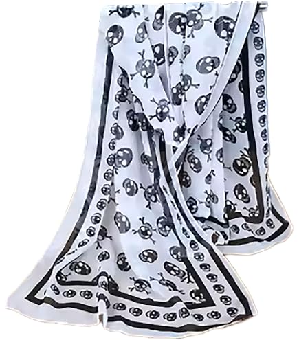 Landisun Skull Scarf Shawl for Men Women Soft Warm With Long