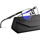 ANYLUV Blue Light Glasses Men, Relieve Eyestrain and Eye Protection, Al-Mg Metal Computer Blue Light Blocking Glasses