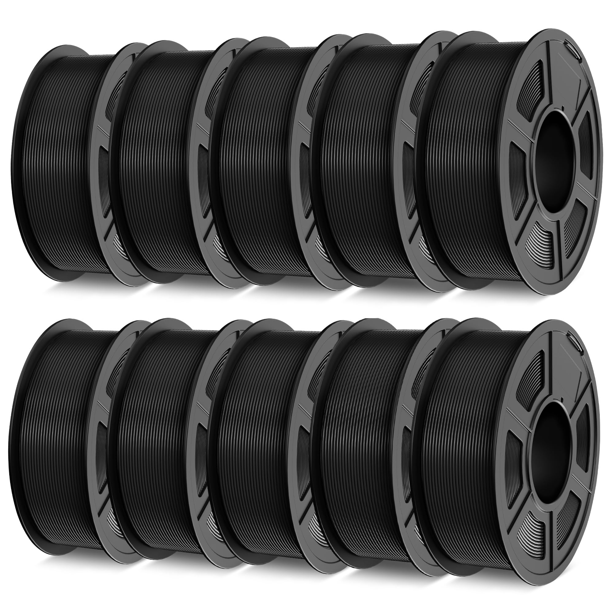 TECBEARS PLA Filament 1.75mm Schwarz 10KG, 3D Drucker Filament PLA, Filament 3d Druckmaterialien, Vakuumverpackung，Maßgenauigkeit +/- 0,02 mm