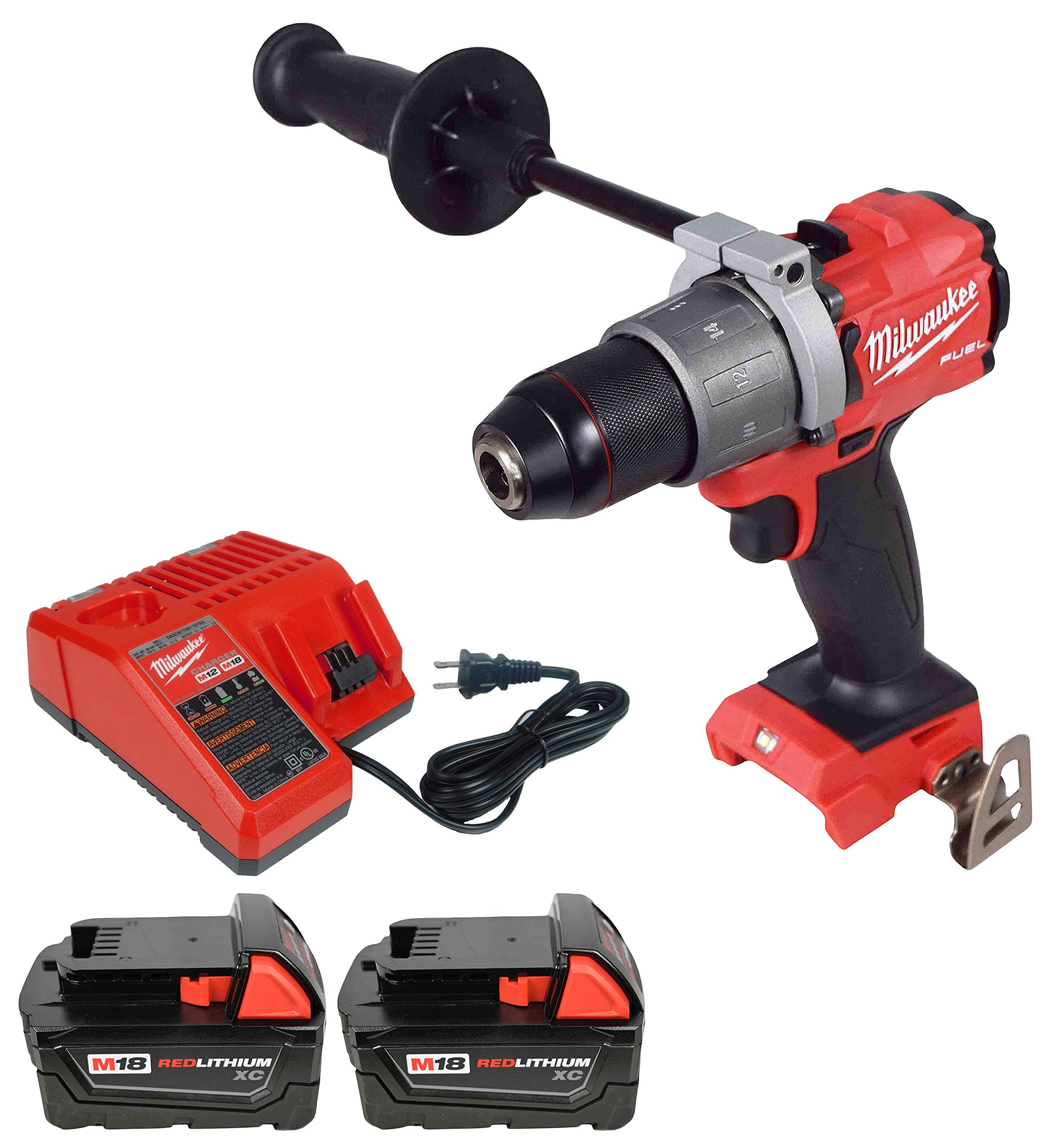 Milwaukee 2804-20 1/2" Hammer Drill,2Pc. 48-11-1828 3Ah Bat,48-59-1812 Charger