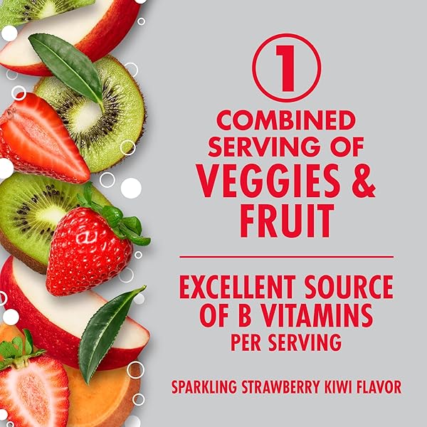 V8 +ENERGY SPARKLING STRAWBERRY KIWI JUICE ENERGY DRINK, 11.5 FL OZ CAN
