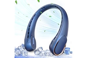 ASNUG Neck Fan, USB Rechargeable Personal Fan, 4000 mAh Battery Operated, 3 Speeds Adjustable, Faster Cooling, Ultra Quiet, S