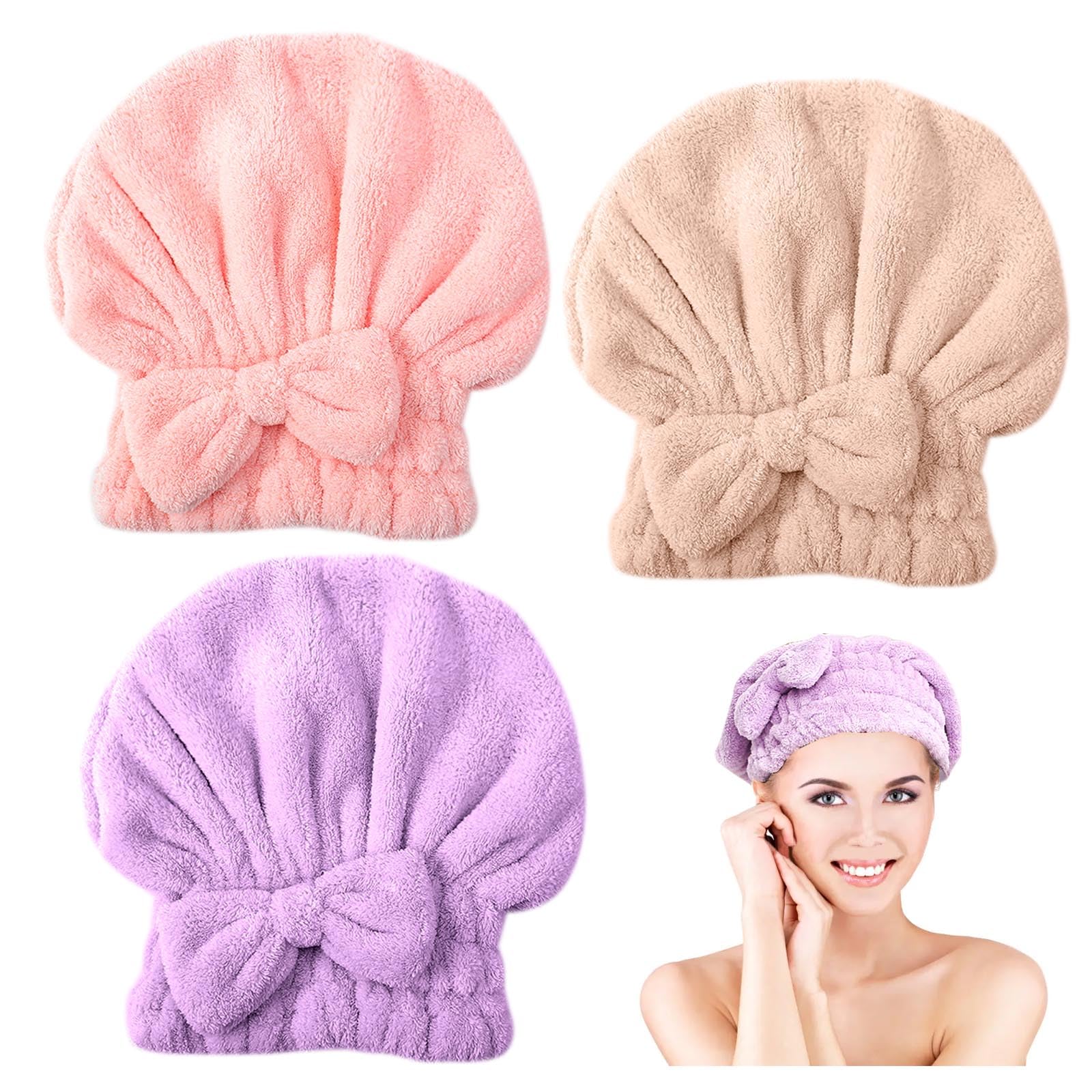 AWAVM Hair Towel Wrap,Rapid Drying Hair Towel,Microfibre Towel Super Absorbent Anti Frizz Dry Hair Hat for Women and Girls Drying Hair (3PCS)