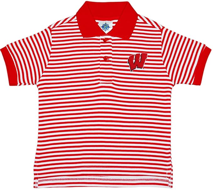 Buy University Of Wisconsin Badgers Striped Polo Shirt By Creative
