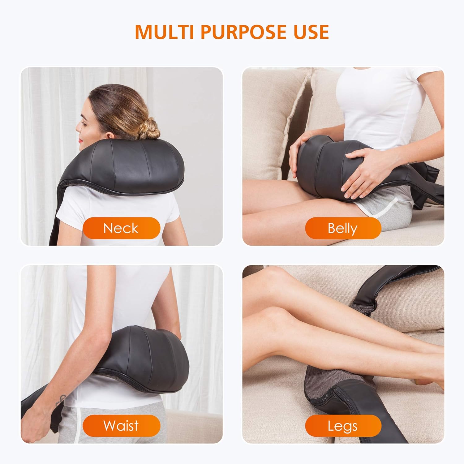 Snailax Shiatsu Neck and Shoulder Massager - Back Massager with Heat, Deep Kneading Electric Massage Pillow for Neck, Back, Shoulder,Foot Body: Health & Personal Care