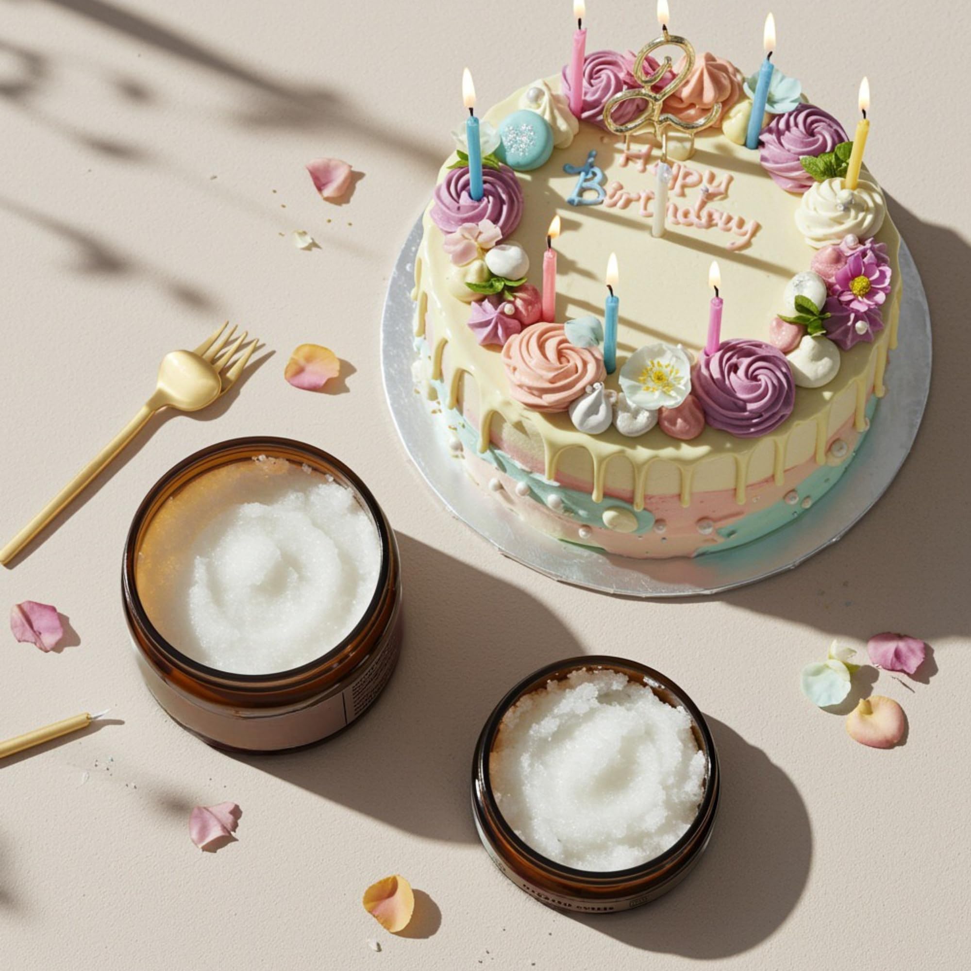 Joli Noir - Sugar Scrub - [Cake Batter] Exfoliating Body Scrub Made With Pumice, Grapeseed, Olive Oil, Sunflower, & Castor Oils To Reveal Silky Smooth Skin