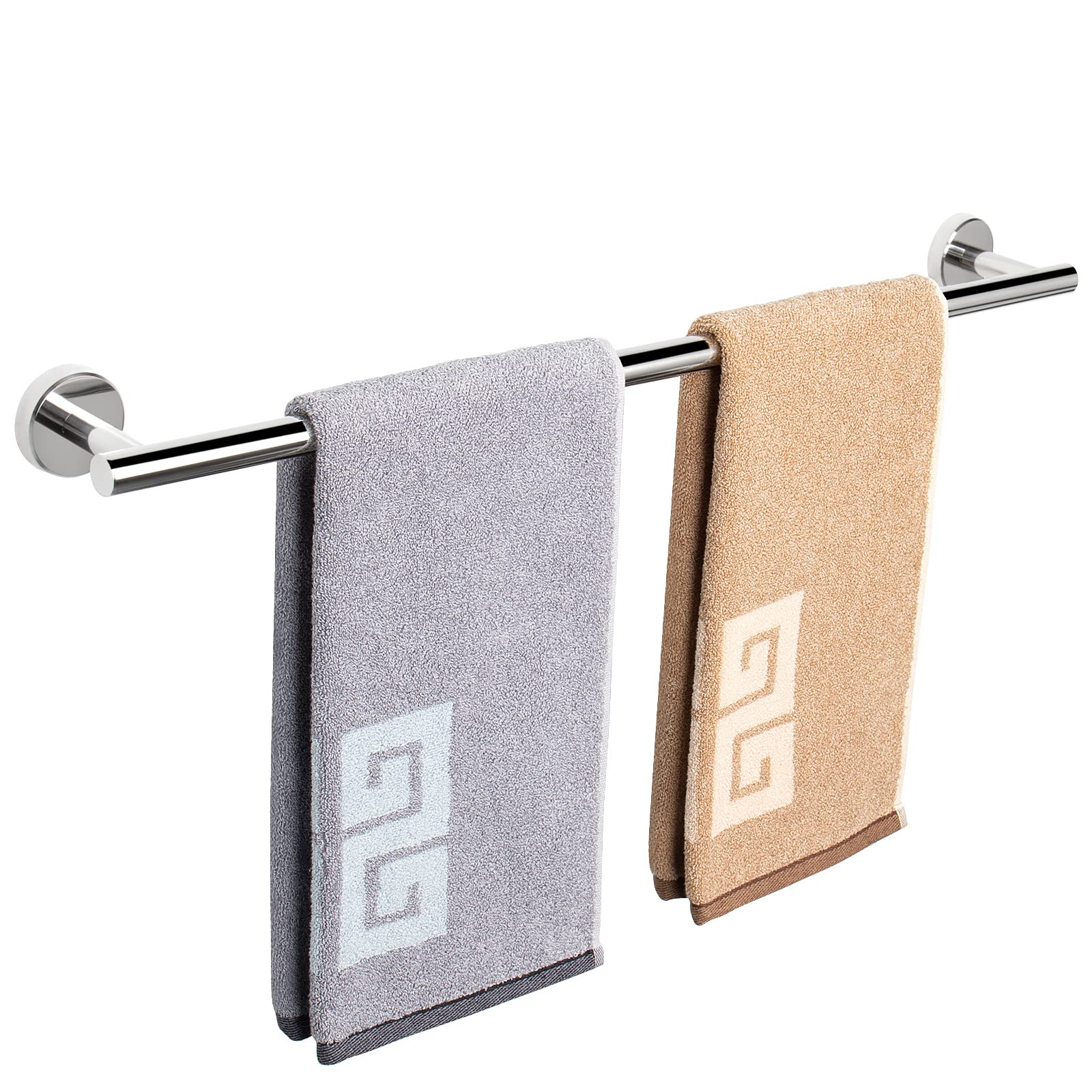 NearMoon Bath Towel Bar, Bath Accessories Thicken Stainless Steel Shower Towel Rack for Bathroom, Towel Holder Wall Mounted (1 Pack, Chrome Finish, 26 Inch)