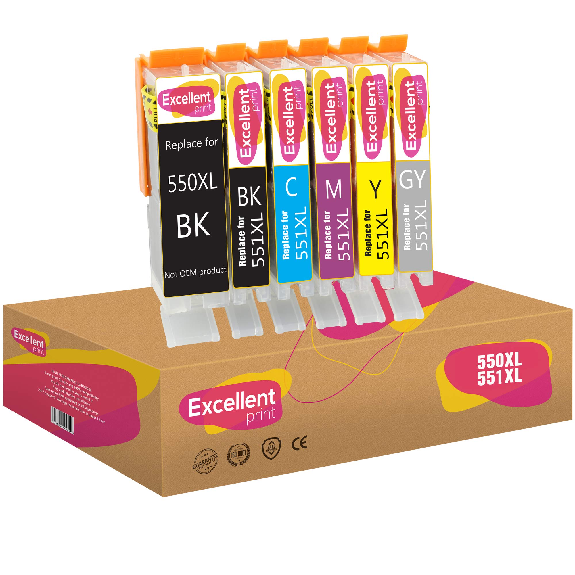 Excellent Print PGI-550XL CLI-551XL 550 551 Compatible Ink Cartridges for Canon Pixma MG7550 MG7150 IP8750 MG6350