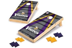 NFL Pro Football 2' x 4' Wood Direct Print Tournament Cornhole Set by Wild Sports, Comes with 8 Bean Bags - Perfect for Tailgate, Outdoor, Backyard