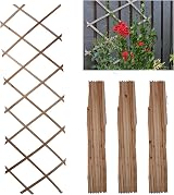 DIVCHI Wooden Trellis Expandable Garden Wall Trellis Pack of 3 180x60 Natural