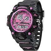 findtime Women's Ladies Digital Sports Watch, White Watches for Women with Alarm Stopwatch Hourly Chime Light Up Outdoor Reloj Militar