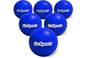 GoSports 7 Inch Soft Skin Foam Playground Dodgeballs - 6 Pack Set for Kids and Adults - Blue