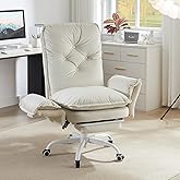 Bestier Cross Legged Office Chair, Criss Cross Chair with Adjustable Arms, 135�� Reclining Velet Executive Chair with Wheels, 