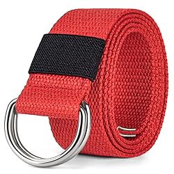 maikun Canvas Web Belt Silver Double D-ring Buckle
