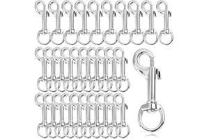 ZORUNNA 30 Pcs Swivel Snap Hooks for Dog Leash, Heavy Duty 2.75" Swivel Clip Clasp, Multipurpose Bolt Snap Single Ended for Keychain Camera Strap Linking Pet Leash (Classic,0.57")