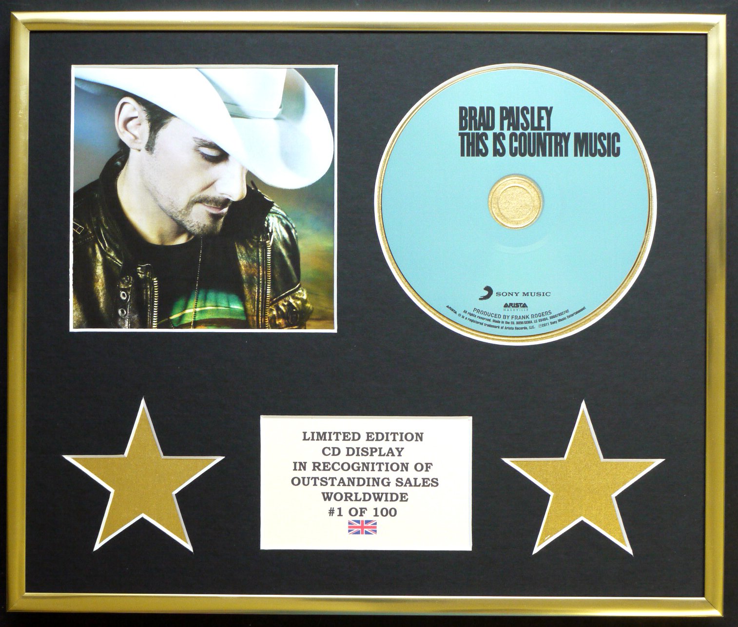 BRAD PAISLEY/CD DISPLAY/LIMITED EDITION/COA/THIS IS COUNTRY MUSIC