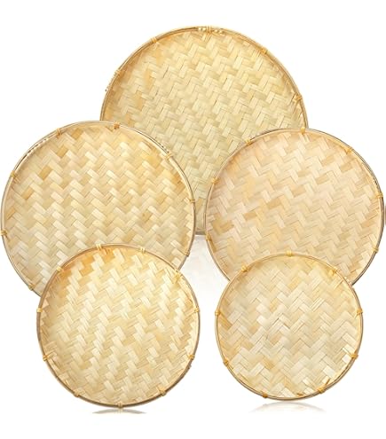 Lot De 2 Passoires Traditionnelles Chinoises En Bambou Tissé à La Main Pour Passoire De Cuisine Et Rangement