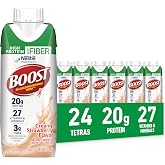BOOST High Protein with Fiber Balanced Nutritional Shake, Strawberry, 24 pk | Ready to Drink, 20g Protein, 3g of Fiber, 8 FL OZ (PACKAGING MAY VARY)