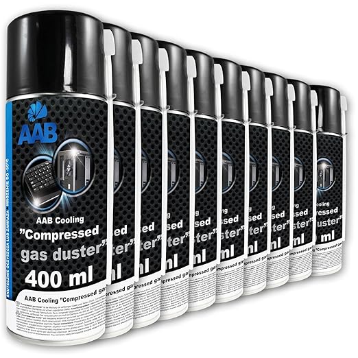 10 x AAB Compressed Gas Duster 400ml Compressed Air for Cleaning