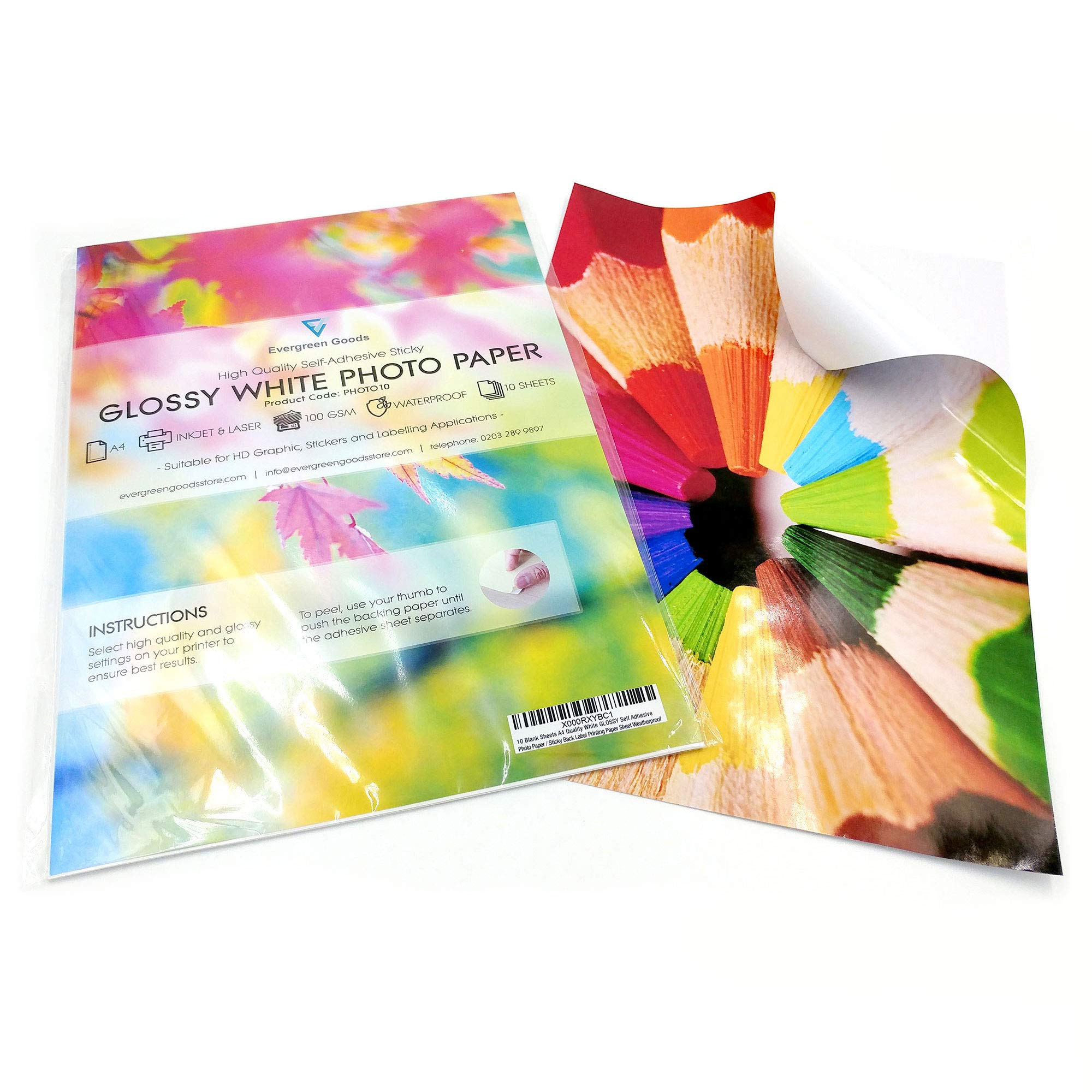 photo paper sticky back