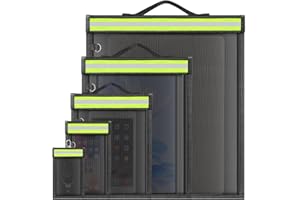 YAOKVIDE 5 Pack Faraday Bags with Handle & Reflective Strip, Faraday cages for Laptops, Tablets, Phones, Car Keys, Anti-Tracking EMP Bag, Fireproof & Waterproof Signal Blocking Pouch