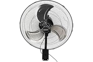 BEESTAR 18 inch Wall Mount Fan Oscillating,Industrial Wall for Indoor with 3 Speed,High Velocity Heavy Duty Metal Fan for Warehouse,Greenhouse and Basement,Black