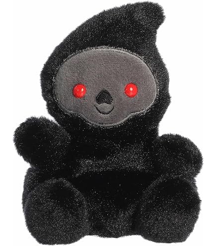 Peluche Aurora Palm Pals Skelly Skeleton 12 Cm - Noir - Jouet Doux - Neuf