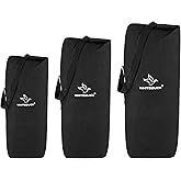 WHITEDUCK Top Load Canvas Folding Duffel Bag, Water Resistant Army Style Shoulder Bag for Men and Women- Gym, Sports, Travel, Hiking, Camping, Backpacking (Large 25" x 42",Black)