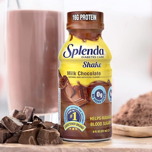 SPLENDA DIABETES CARE SHAKES – MEAL REPLACEMENT SHAKE, 8 FLUID OUNCES PER BOTTLE (MILK CHOCOLATE, 6 PACK)
