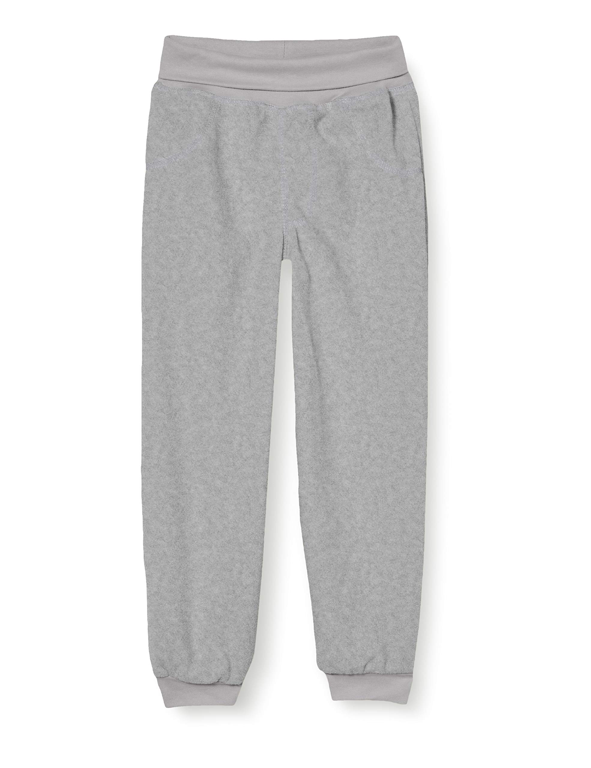 Playshoes Unisex Baby Baby baggy fleece trousers with knitted waistband 800960, 37 - Grey/Melange, 104