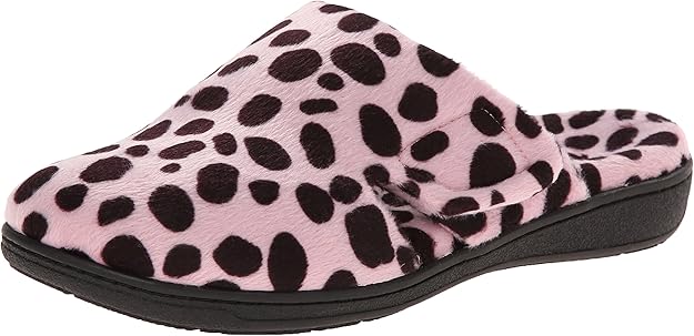 Amazon.com | Vionic with Orthaheel Technology Women's Gemma Slipper, Pink/Black Spots, US 5 M 
