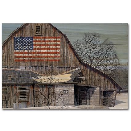 Amazon Com Wgi Gallery Wa Obog 4030 Old Barn Old Glory Wall Art