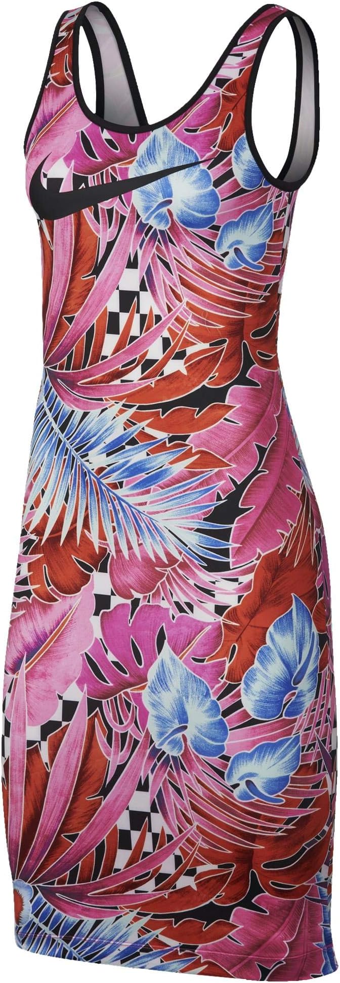 Nike Vestido de mujer floral ajustado, Láser fucsia, M: Amazon.com.mx