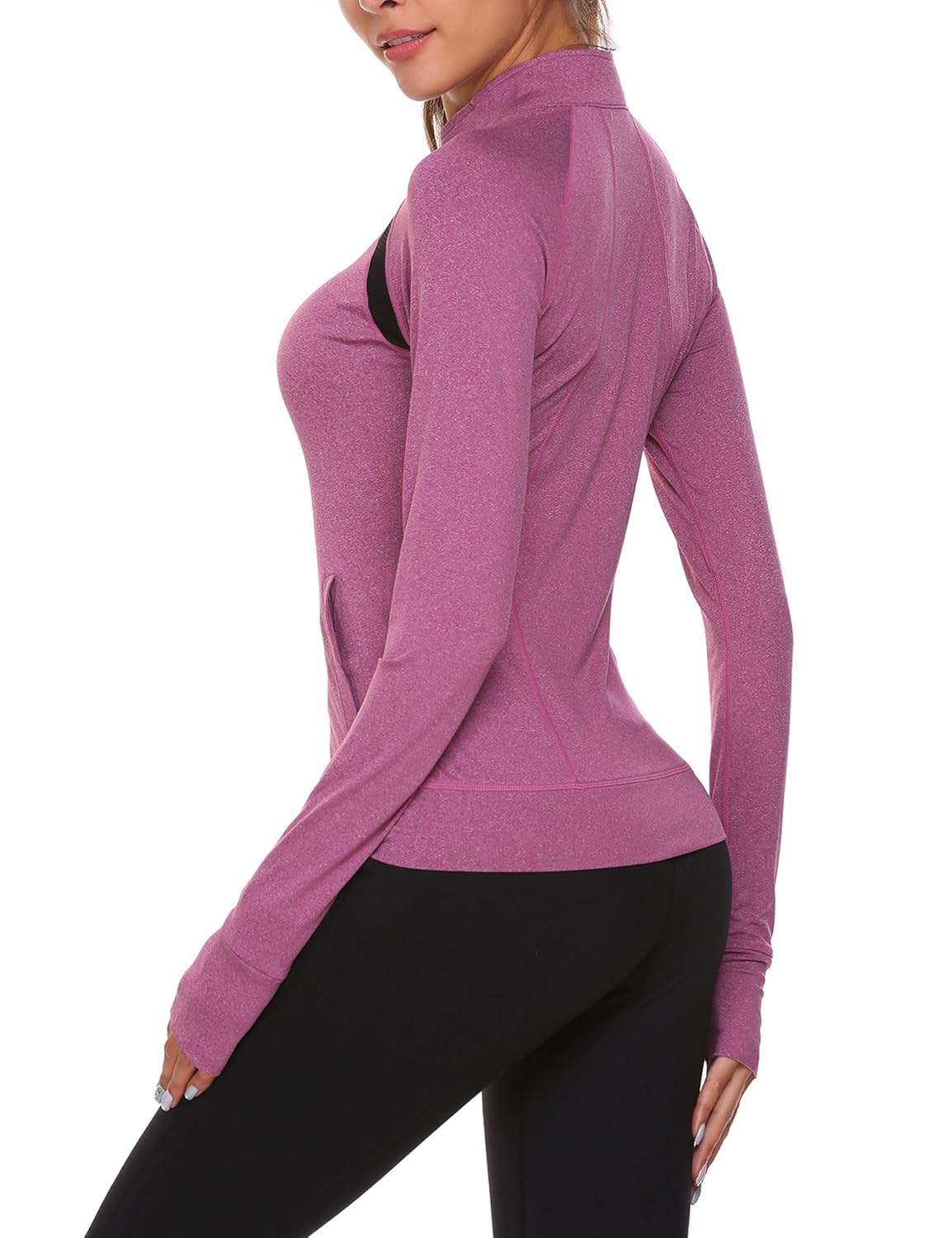 Ekouaer Women’s Athletic Track Jacket Full Zip Stretchy Yoga Running