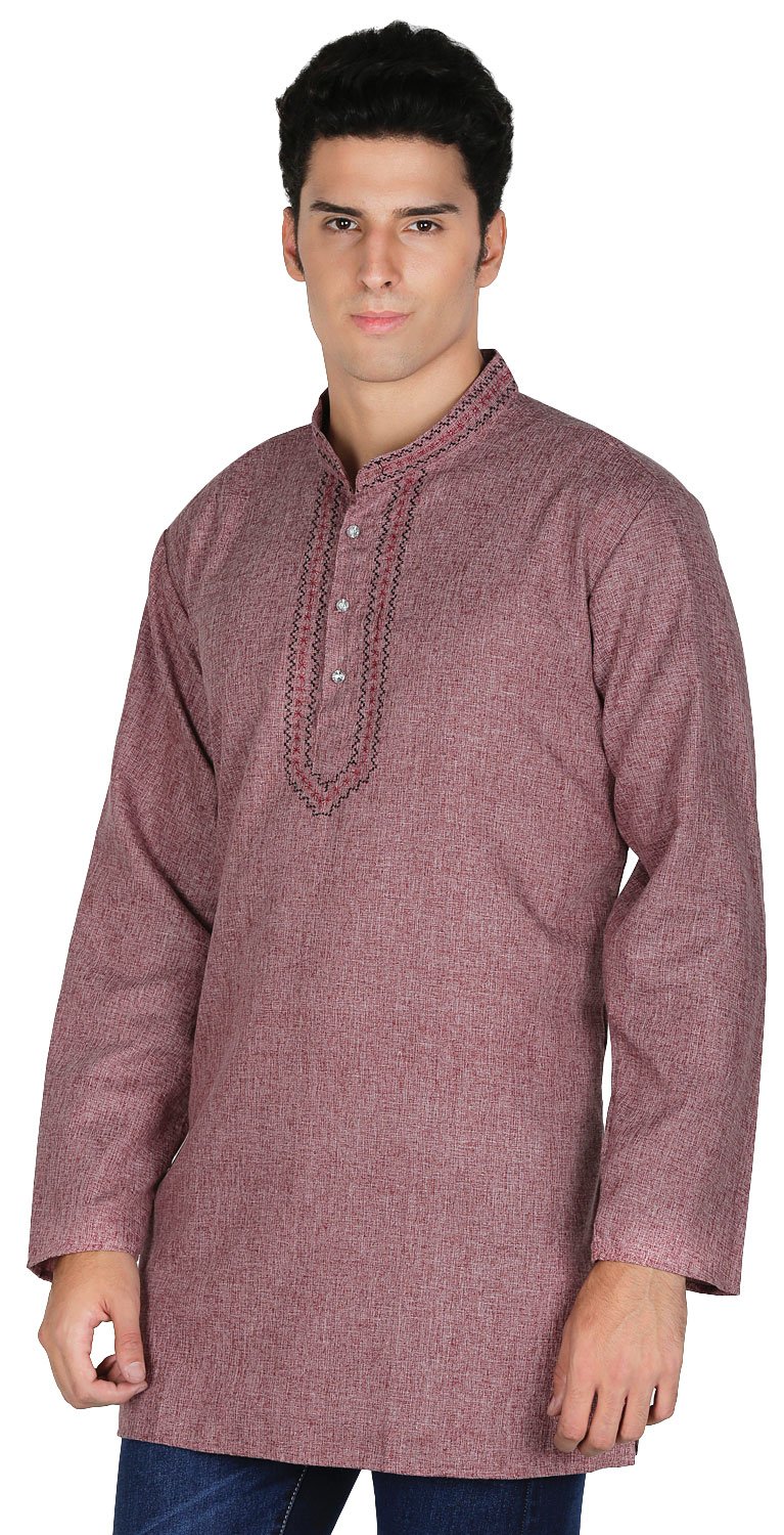 Maple Clothing Cotton Men's Short Kurta Shirt Indian Clothes