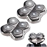 2Pack Pro 4 Shaver Replacement Heads Compatible with Skull Pitbulls Gold PRO, Silver PRO, Platinum PRO, Head Shavers, Electric Shaver Half Head for Men/Women (2 PACK BORON)