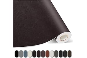 Kangshoon Leather Repair Patches, 17X79 Inch Self-Adhesive Leather Repair Tape, Stretch Vinyl Repair Kit for Couch Furniture Sofas Car Seats (Dark Brown, 17X79 Inch)