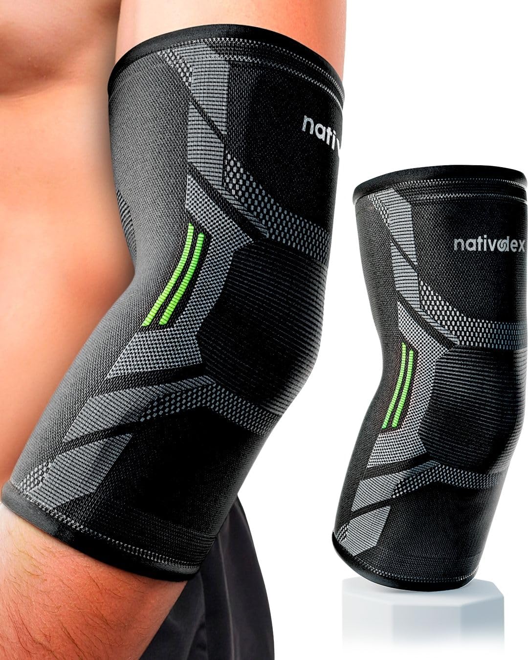 NativoDex Elbow Support Brace for Men & Women – Compression Sleeve for Tendonitis, Epicondylitis, Weightlifting, Golf & Tennis