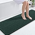 OLANLY Bathroom Rugs 59x20, Extra Soft Absorbent Chenille Bath Rugs, Rubber Backing Quick Dry, Machine Washable Bath Mats for Bathroom Floor, Tub and Shower, Home Decor Accessories, Blackish Green