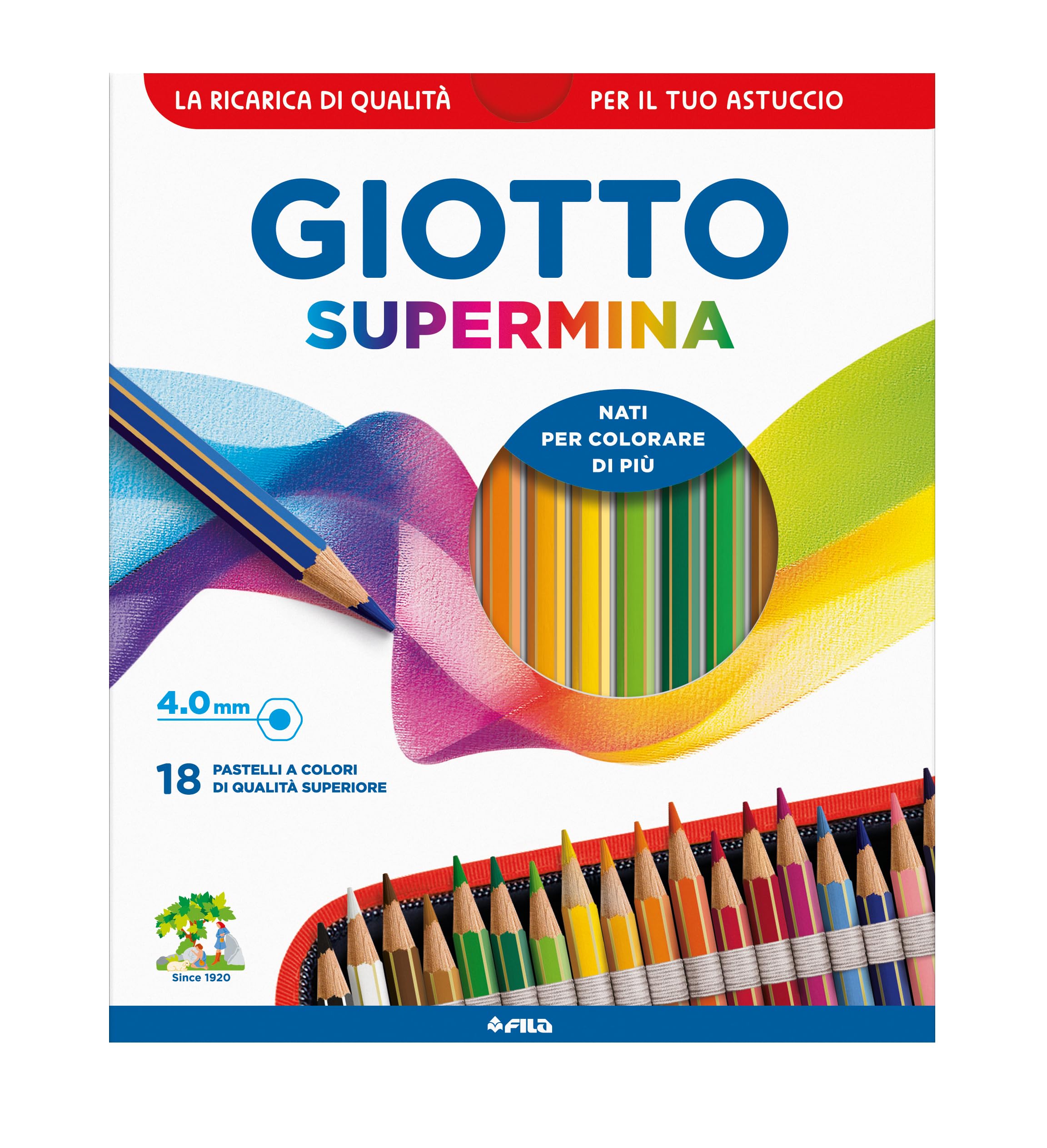 Giotto Fila Pastelli Supermina Ast 18 +2 Matite Lyra Temagraph In Grafite