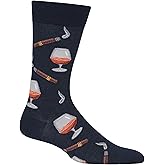 Hot Sox Men's Fun Cocktail Drinks Crew Socks - 1 Pair Pack - Happy Hour Cool & Funny Novelty Gifts