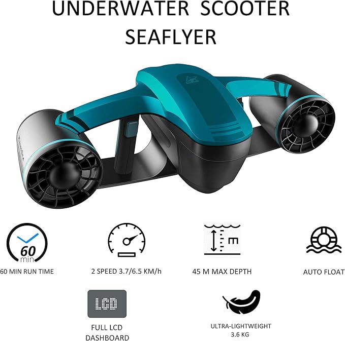 Seascooter Yamaha 220Li - Elettrico Subacqueo, Blu, 5 Km/h, 30m Profondità, Batteria Li-Ion - Foto 3