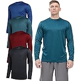 WHITE PEAK TRADING COMPANY 4 Pack Long Sleeve Shirts for Men Quick-Drying Moisture Wicking T-Shirt for Fishing Hiking Workout