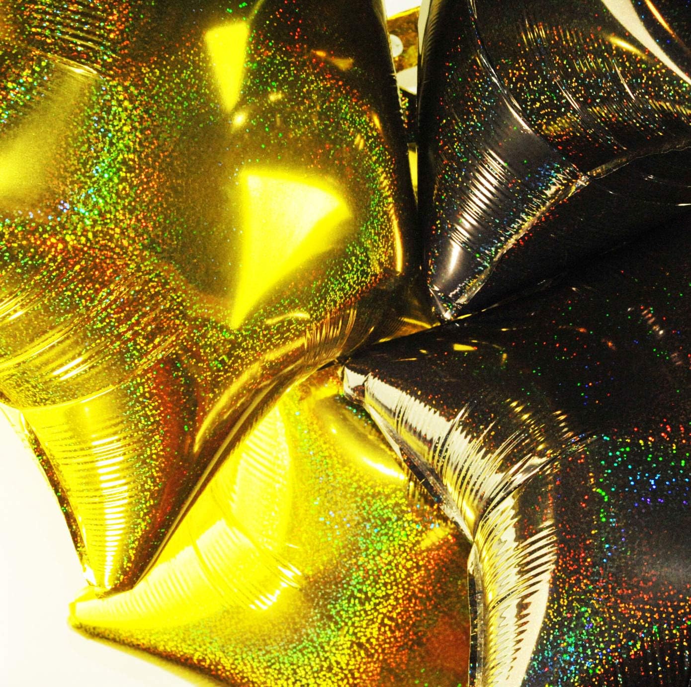 Happium Star Holographic Foil Balloons Pack of 6 Helium 18 Inches Star Balloons Foil Balloon Set for Birthday Party Graduation Baby Shower Wedding Anniversary Party Decorations (Black - Image 4