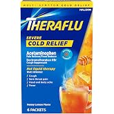 Theraflu Daytime Severe Cold Relief Powder, Honey Lemon​ Flavor, 6 Count | Cold, Cough, and Flu Relief Powder for Use in Hot Liquids, Dual Formulas for Day and Night